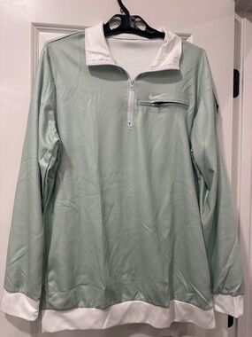 Nike Mint-Leaf Half-Zip Pullover with White Trim